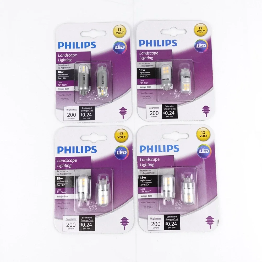 Philips LED Landscape Lighting Bulbs - 18W Replacement 2W LED Lot Of 8 Bulbs New
